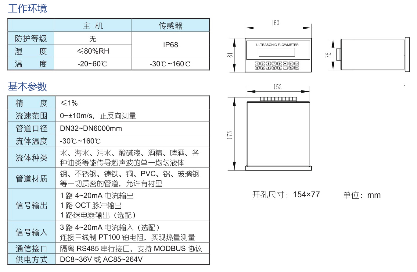 外夹式超声波流量计的TUF-2000U盘装主机